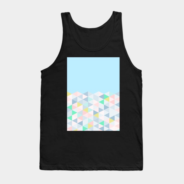 Pastel Geometric (Blue) Tank Top by Blue-Banana